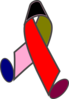 Color Ribbon Walking Clip Art