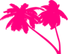 Double Pink Palm Trees Clip Art