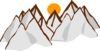 Mountain Range Sunset Clip Art