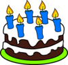 Cake 6 Candles Clip Art