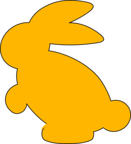 Yellow Bunny Silhouette Clip Art