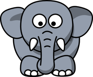 Gray Elephant Clip Art