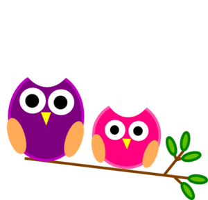 Purple And Pink Owls Clip Art