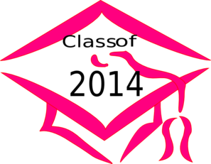 Class Of 2014 Graduation Cap - Pink Clip Art