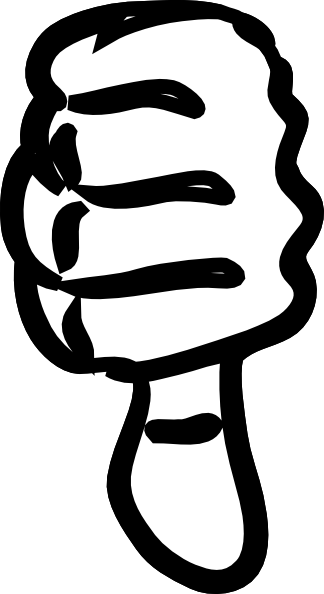 Thumbs Down Black And White Clip Art at Clker.com - vector clip art