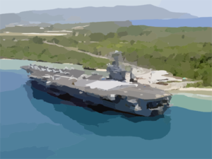 The Aircraft Carrier Uss Carl Vinson (cvn 70) Pier Side In Apra Harbor, Guam Clip Art