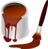 Brown Paint With Paint Brush Clip Art