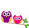 Cute Pink And Purple Owls Clip Art