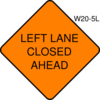 Left Lane Closed Ahead Clip Art