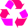 Two Tone Pink Recycle Symbol Clip Art