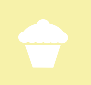 Yellow And White Cupcake Icon Clip Art