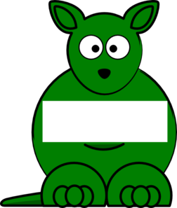 Dark Green Sightword Kangaroo Clip Art