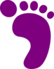 Purple Right Footprint Clip Art