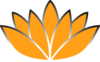 Orange Lotus Flower Silver Trim Clip Art