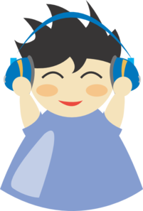 Boy With Headphones 2 Clip Art