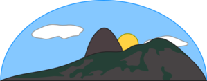 Mountain Sun Sky Clip Art