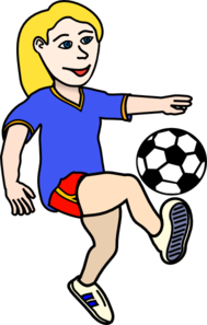 Soccer Playing Girl Coloured Clip Art