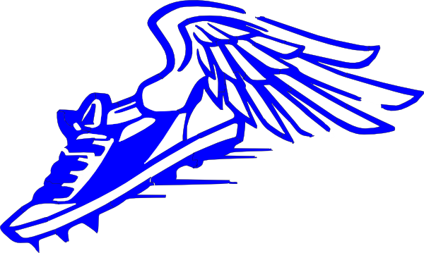 Winged Foot, Blue And White Clip Art at Clker.com - vector clip art