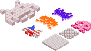 Space Invaders 3d Blocks Clip Art