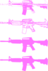 Pink Machine Guns Clip Art