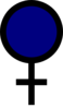 Blue Female Gender Symbol Clip Art