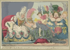 A Leap Year Drawing Room, Or The Pleasures Of Petticoat Government  / Cruikshank Fecit. Clip Art