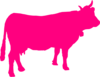 Pink Cattle Silhouette Clip Art