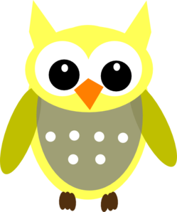 Cute Yellow Gray Owl Clip Art