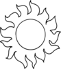 Outline Decorative Sun Clip Art