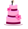 Wedding Cake With Bride And Groom Clip Art