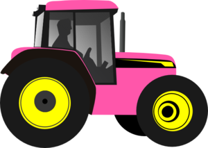 Tractor-pinkyellow Clip Art