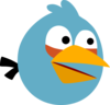 Blue Angry Bird Without Outlines (squawking) Clip Art
