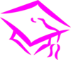 Graduation Cap - Pink Clip Art