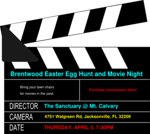 Brentwood Movie Night/easter Egg Hunt Clip Art