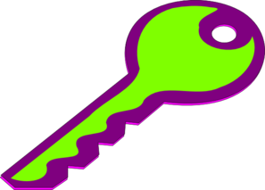 Green And Purple Single Key Clip Art