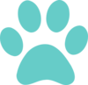 Aqua Paw Print Clip Art