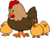 Hen With Chicks Clip Art