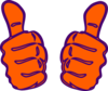 Two Thumbs Up, Purple, Blue Clip Art