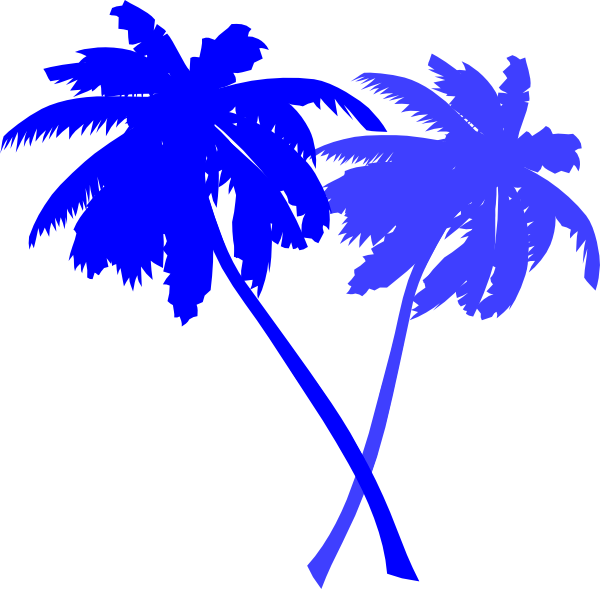 Palm Trees-blue Clip Art at Clker.com - vector clip art online, royalty ...