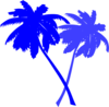 Palm Trees-blue Clip Art