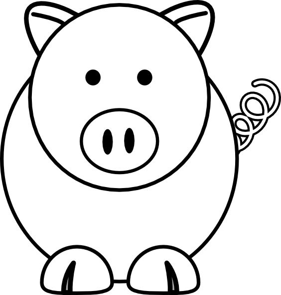White Cartoon Pig Clip Art at Clker.com - vector clip art online