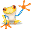 Waving Yellow Frog Clip Art
