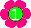 1 Pink Green Flower Clip Art