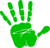 Green Handprint Clip Art