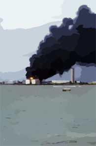 Heavy Smoke Rises From A Fuel Depot Aboard U.s. Naval Forces Marianas Clip Art