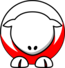 Sheep - White On Red No Eyeballs Only Sockets Red Toes Clip Art