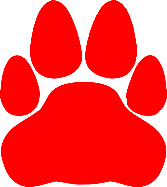 Red Cat Paw Print Clip Art at Clker.com - vector clip art online