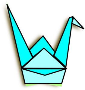 Blue Origami Crane Clip Art