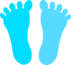 Light Blue Footprint Clip Art