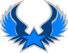 Blue And Grey Star Wings Clip Art